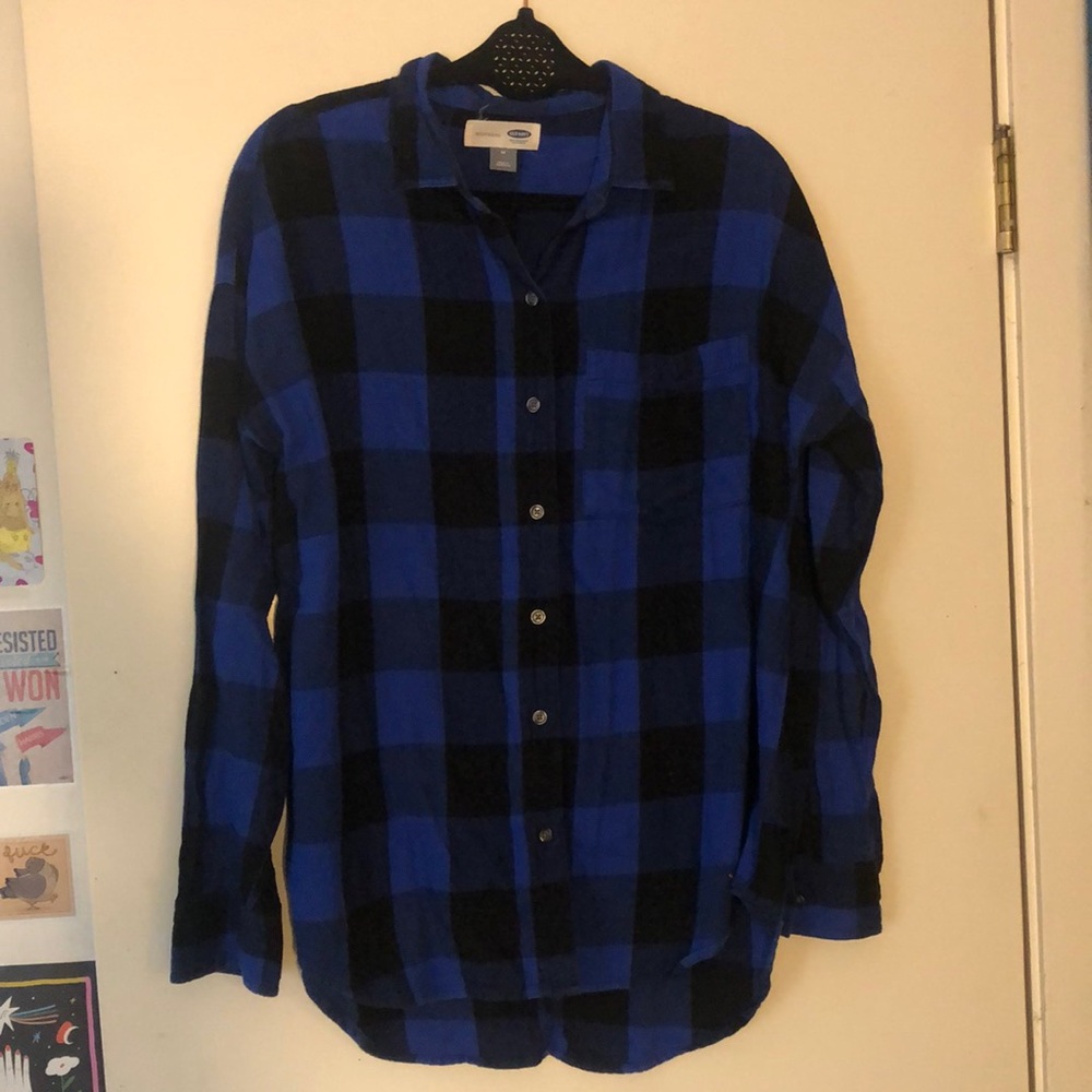 Blue and Black Old Navy Flannel, Size M